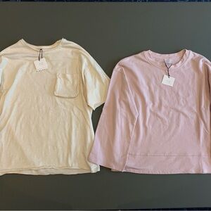 2 Zara Girls 13/14 dusty pink sweatshirt sweater & cream tee tops NWT
